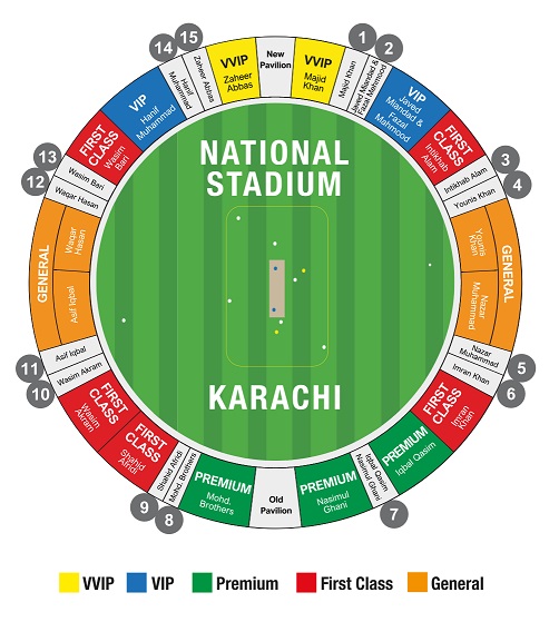Stadium seating plan for PAK vs NZ match